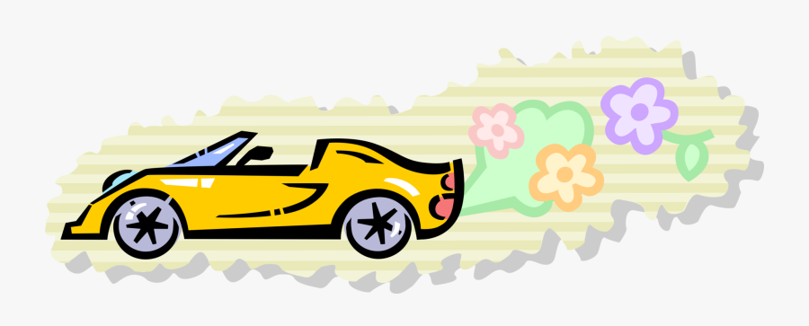 Vector Illustration Of Convertible Sports Car Automobile, Transparent Clipart