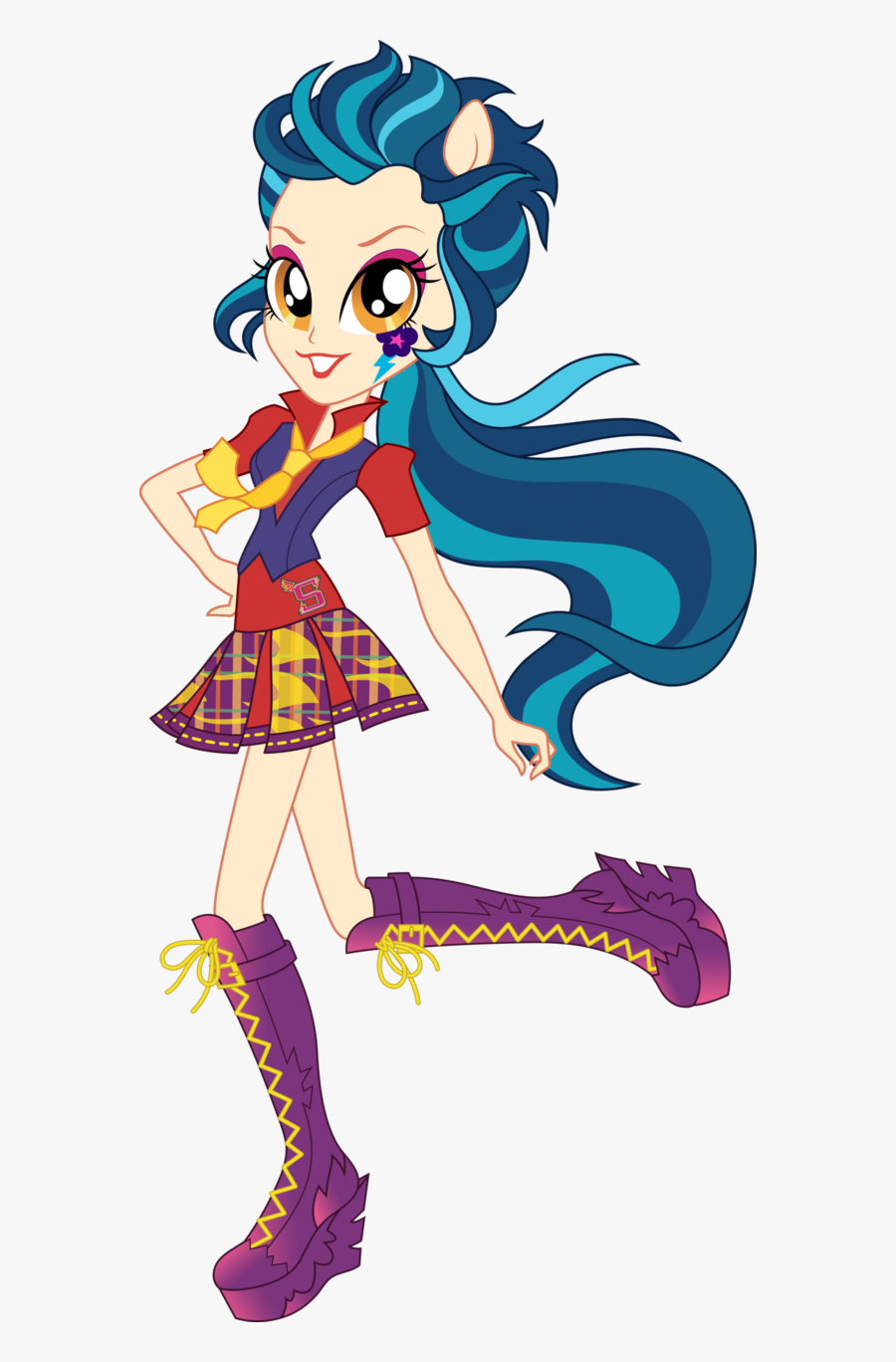 School Spirit Indigo Zap Vector By Icantunloveyou - Mlp Eg Indigo Zap School Spirit, Transparent Clipart