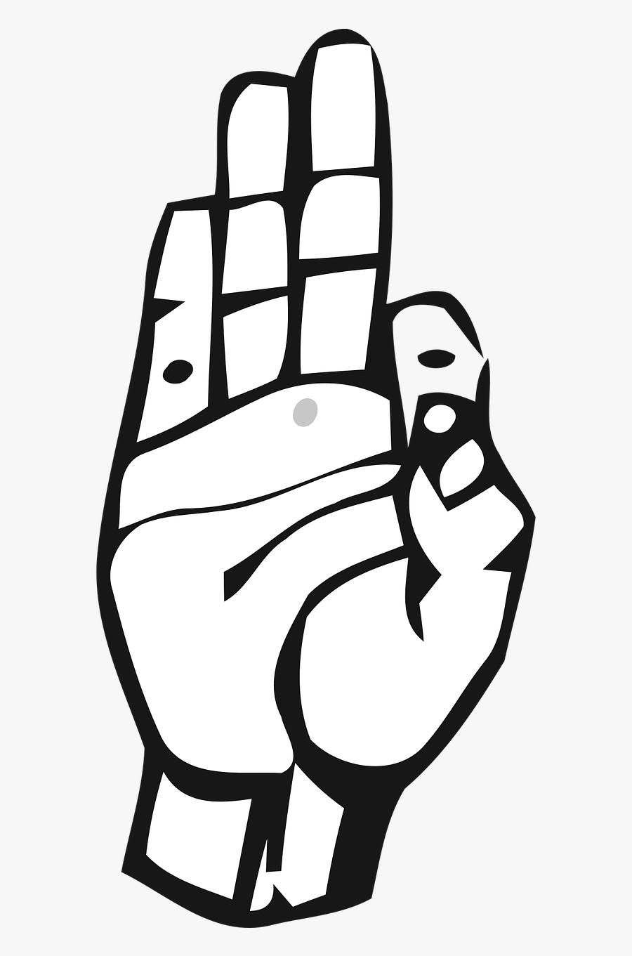 F En Lenguaje De Señas, Transparent Clipart