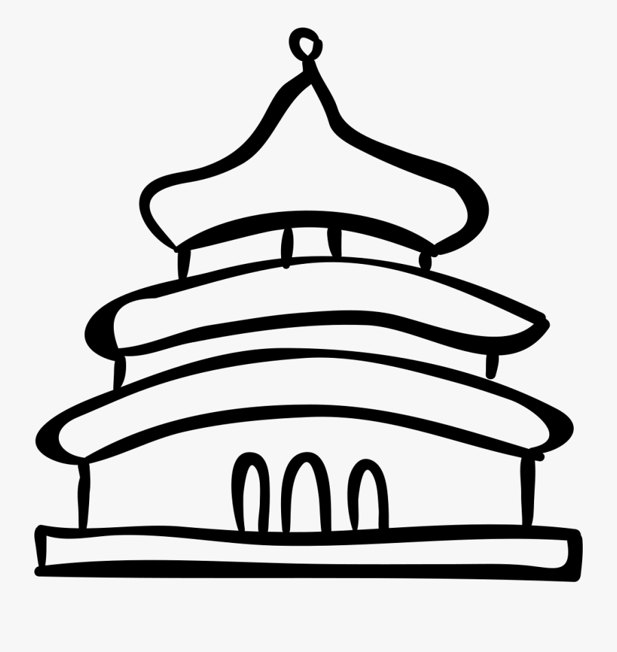 Clipart Building Of Architecture Style Hand Drawn Outline - 建築 物 簡單, Transparent Clipart