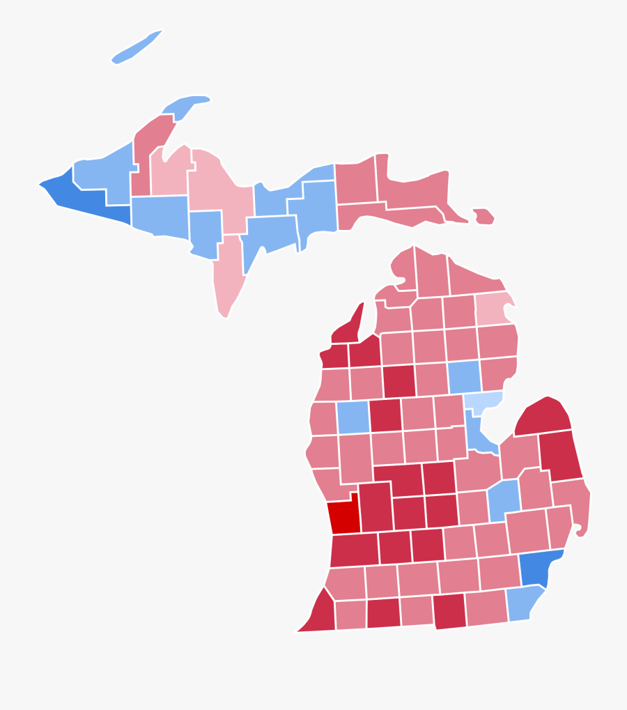 Presidents Clipart Popular Vote - 2018 Michigan Governor Results By County, Transparent Clipart