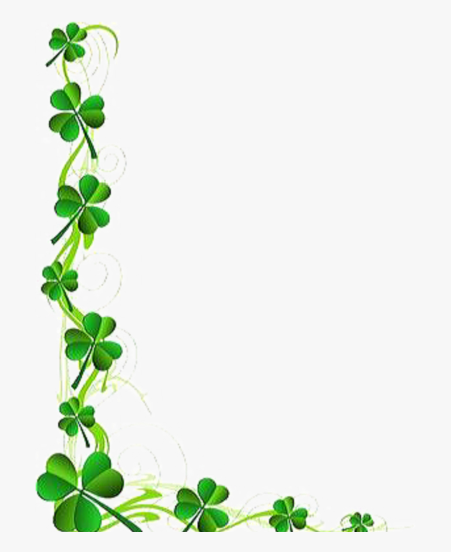 #ftestickers #border #corner #shamrocks #fourleafclover - Border St Patrick's Day Clip Art, Transparent Clipart