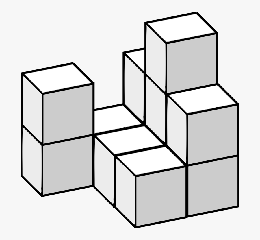 Line Art,square,angle - Link Cubes Clipart Black And White, Transparent Clipart