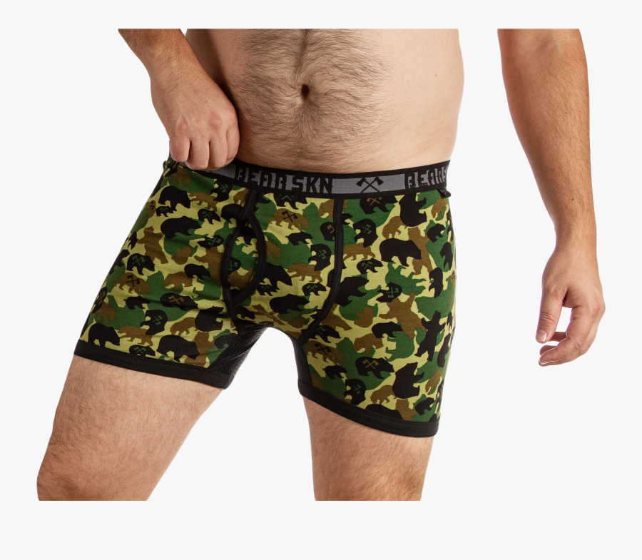 Woodland Bear Hunter Boxer - Bears In Boxers, Transparent Clipart