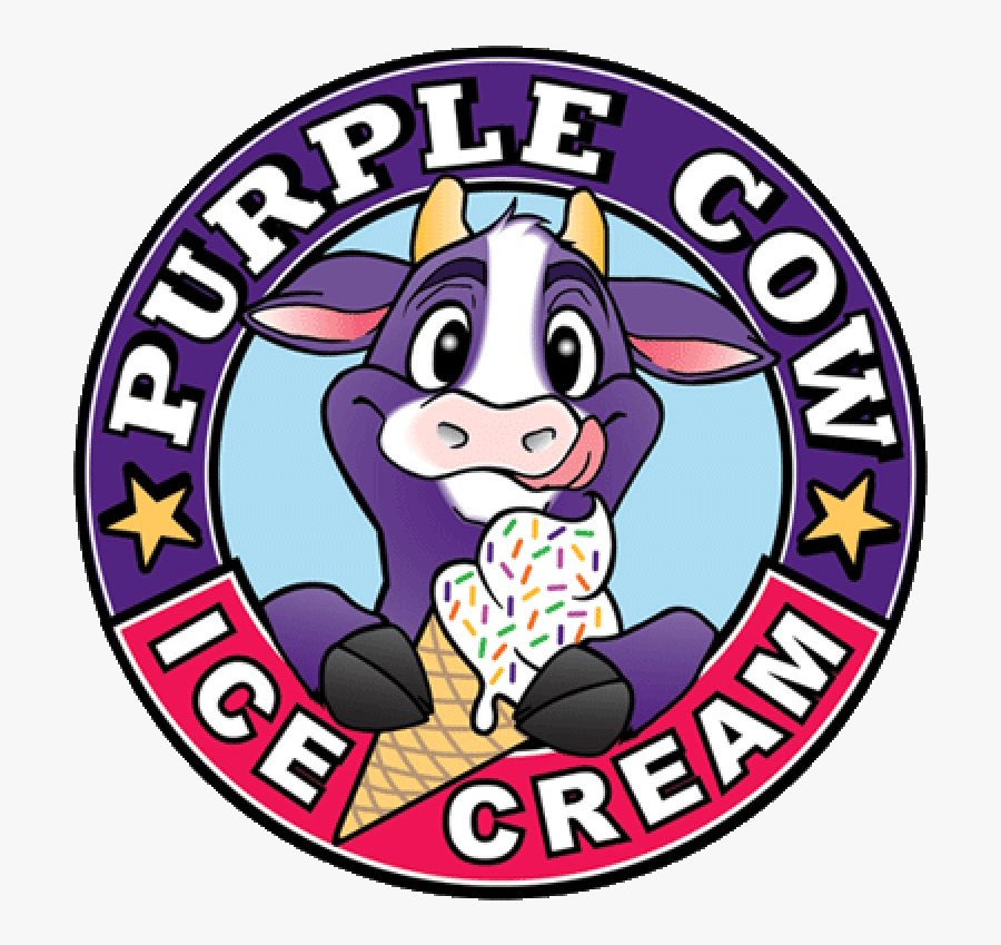 The Purple Cow"s Name Comes From A Picture Of A Purple - Purple Cow Ice Cream Logo, Transparent Clipart