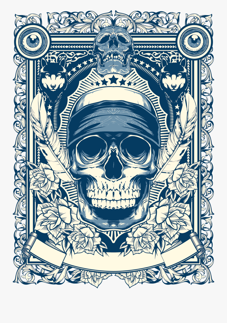 Fashion Trend Photography Material Royalty Free T Shirt - Antique Vintage Playing Card Back, Transparent Clipart