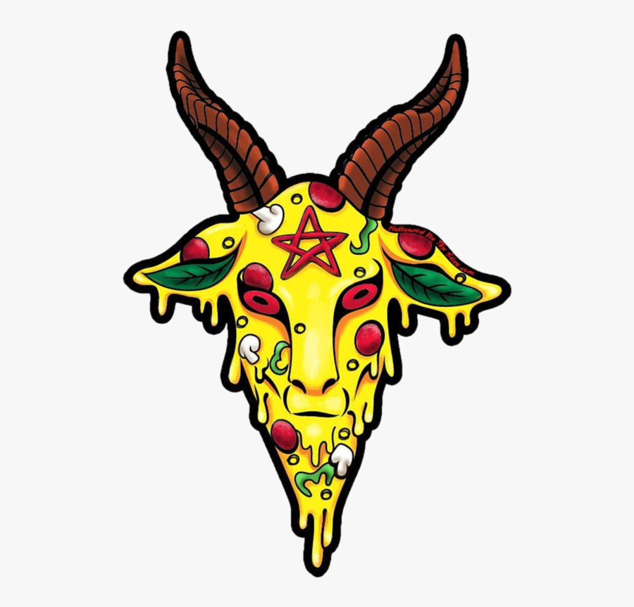 Pizza Baphomet Sticker Shittty - Sigil Of Baphomet Pizza, Transparent Clipart