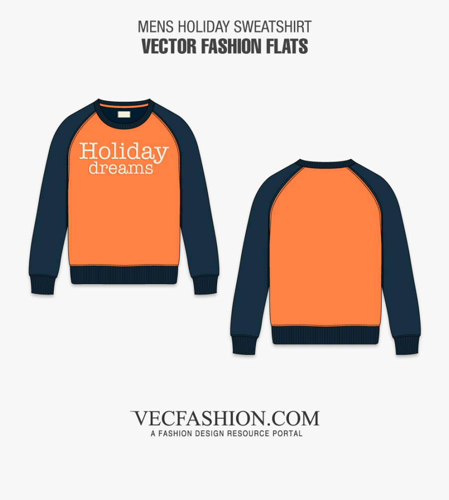 Vector Orange T Shirt - Flat Sketch Of Men's Shirt, Transparent Clipart