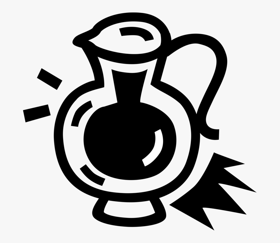 Vector Illustration Of Water Pitcher Jug Liquid Container - Emblem, Transparent Clipart