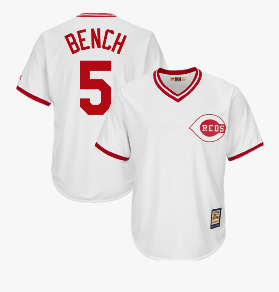 Image Of Johnny Bench Cincinatti Reds Jersey - Baseball Uniform, Transparent Clipart