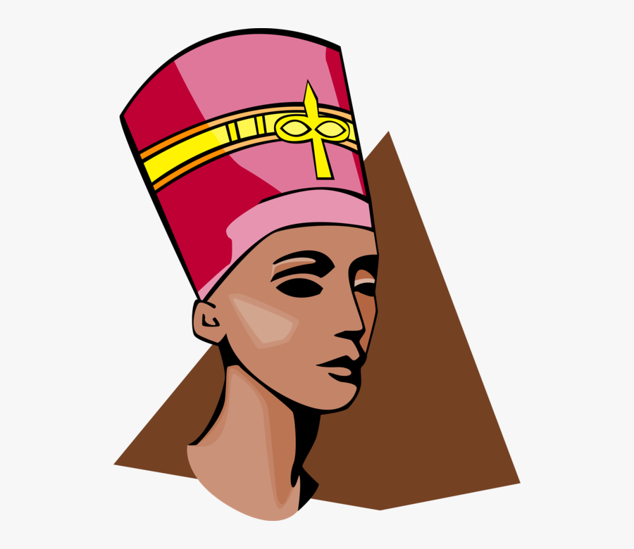 Vector Illustration Of Ancient Egypt Nefertiti Bust - Nefertiti Vector Png, Transparent Clipart