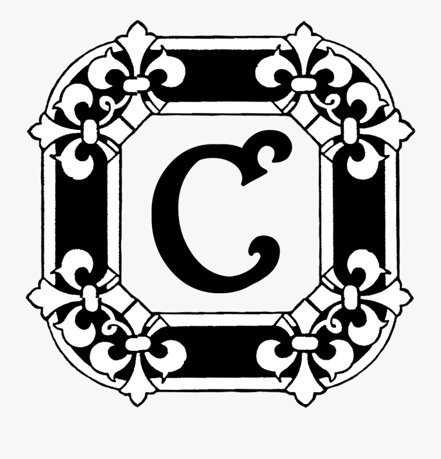 Similiar Monogram Letter C Clip Art Keywords - Illuminated Manuscript Letter C, Transparent Clipart