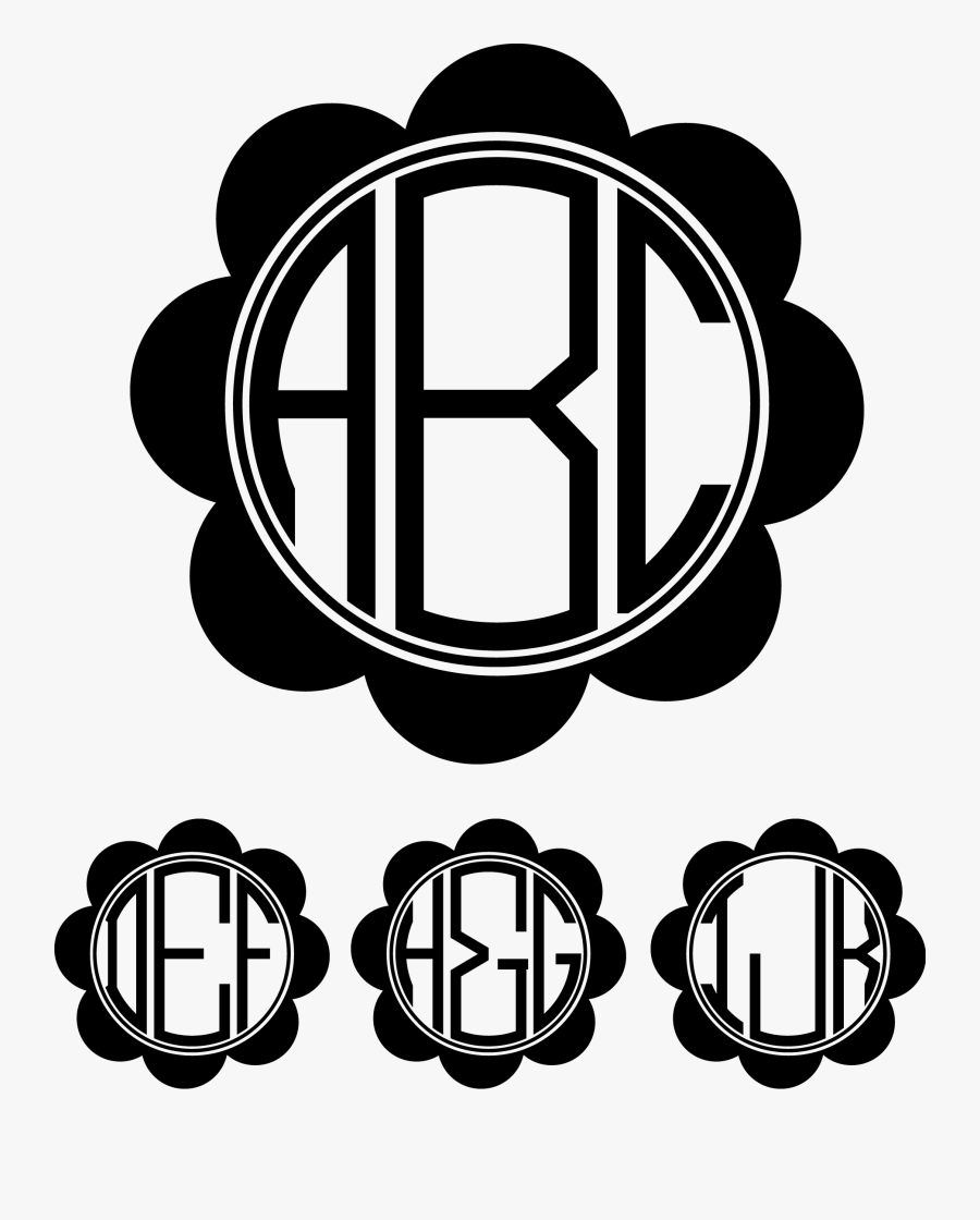 Monogram Arrow Circle Font, Transparent Clipart