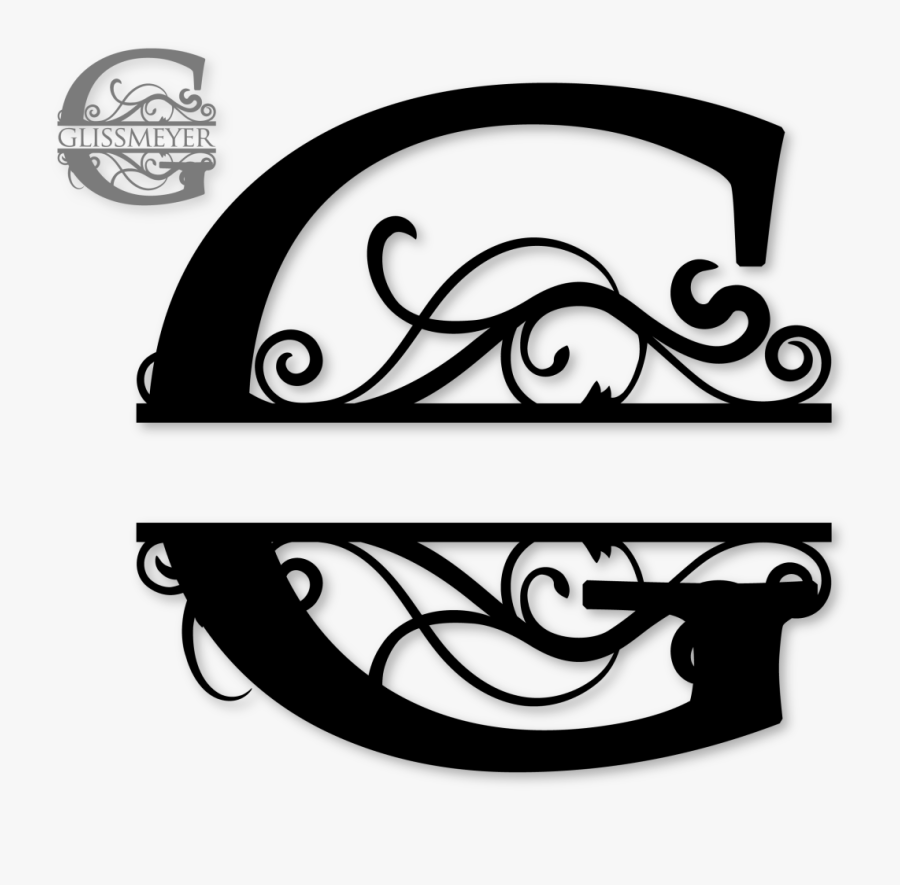 G Split Monogram Svg, Transparent Clipart