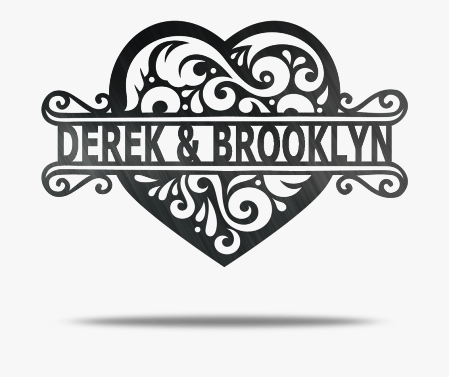 Love Heart Customizable Steel Monogram - Heart, Transparent Clipart