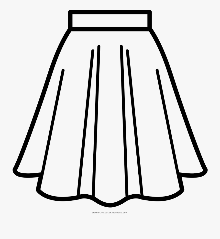 Skirt Coloring Page - Skirt Clipart Black And White, Transparent Clipart