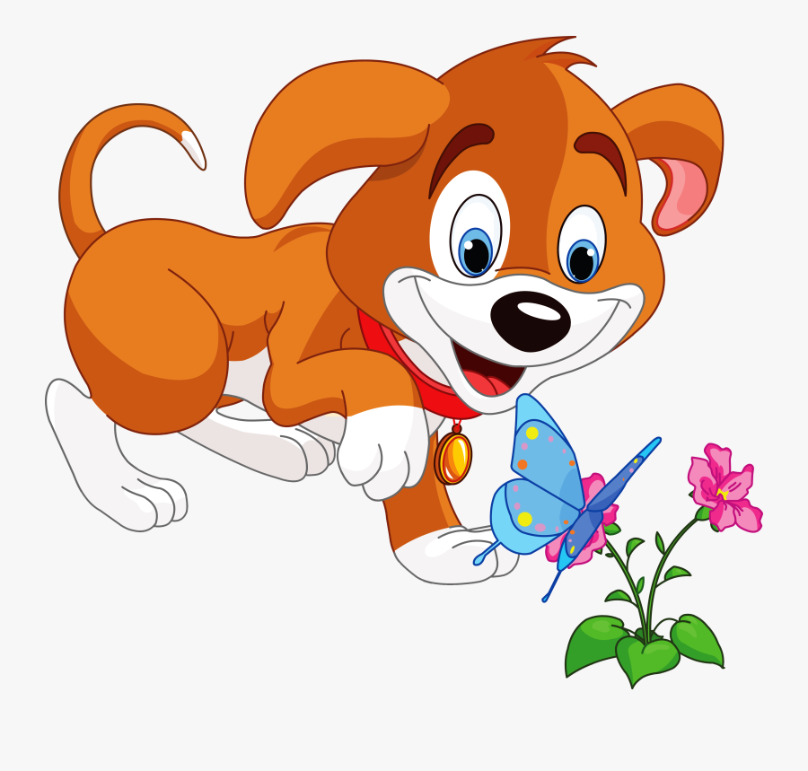 Cartoon Puppy Butterfly, Transparent Clipart