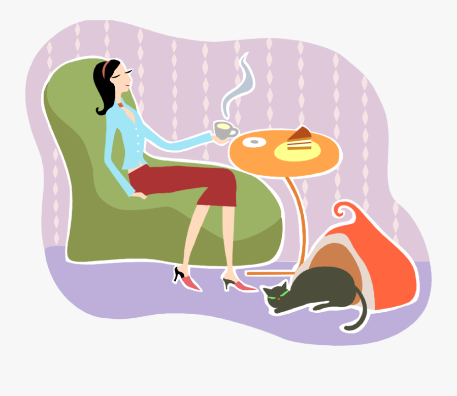Vector Illustration Of Relaxing At Home In Comfortable - Illustration, Transparent Clipart