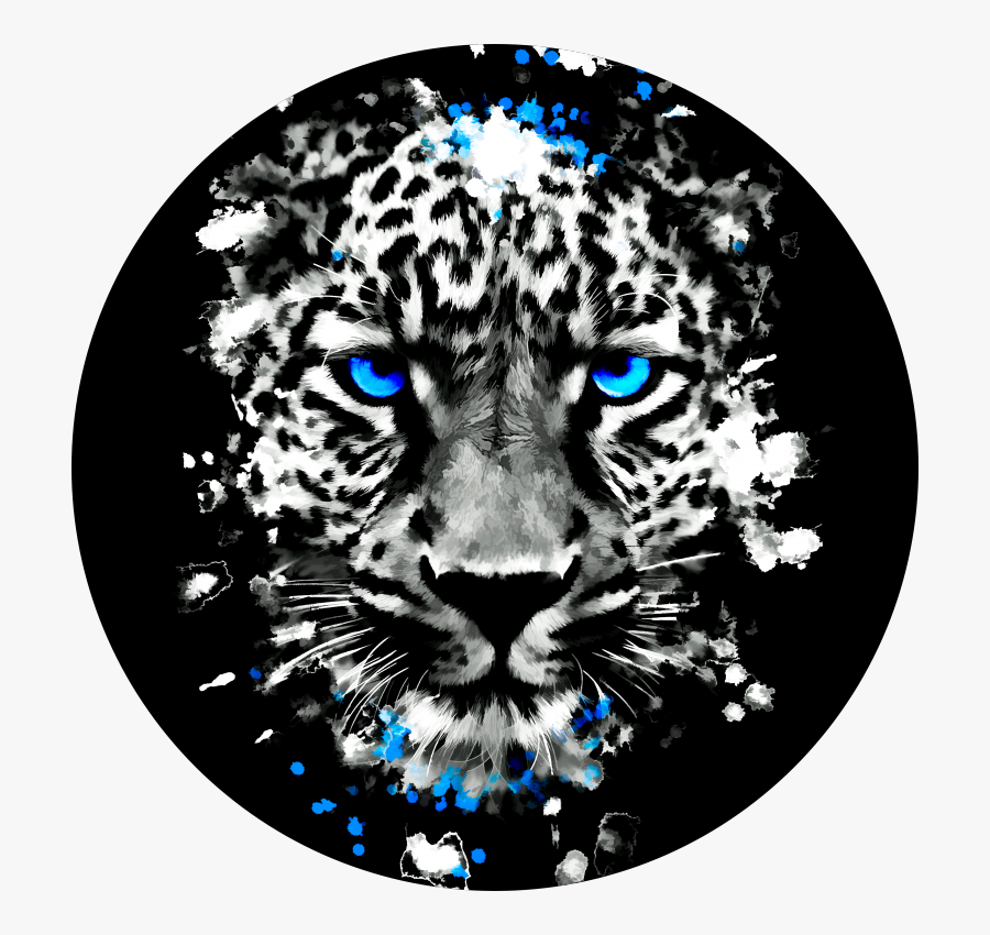 Leopard With Blue Eyes, Leopard, Black And White, Blue - Leopard Wallpaper Iphone 6, Transparent Clipart