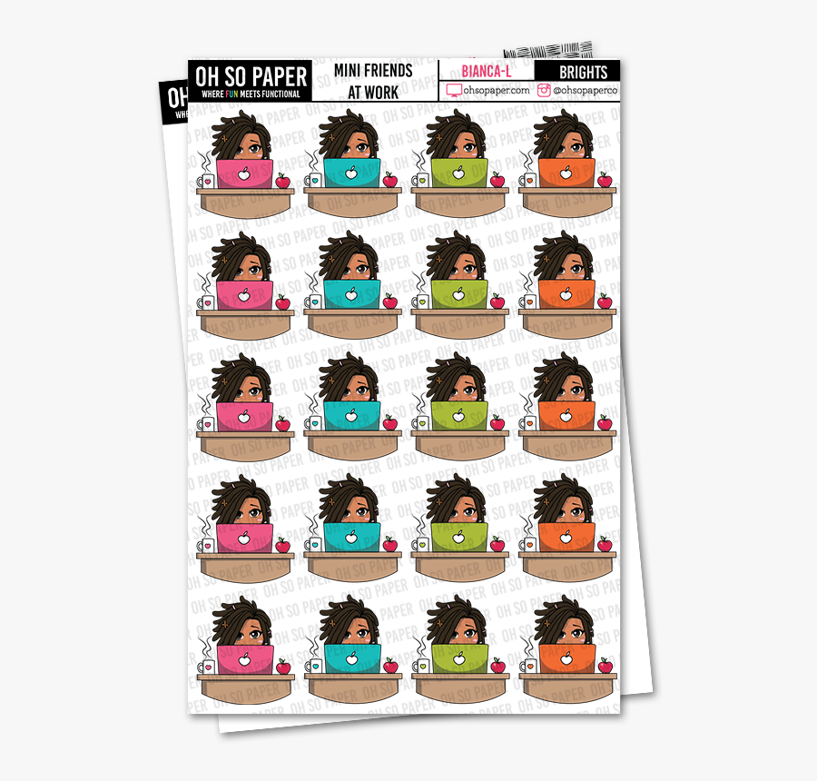 Mini Friends At Work Stickers - Oh So Paper, Transparent Clipart