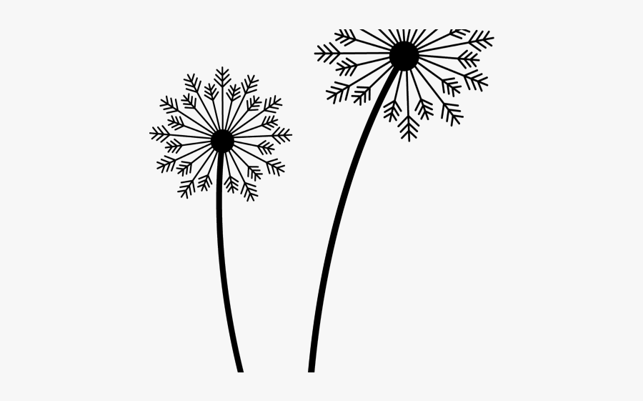 Stem Clipart Dandelion - Tattoo Dandelion Flower Drawing, Transparent Clipart
