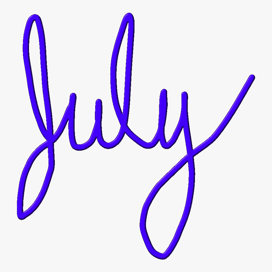 #july #cursive #month #seventhmonth #seventh #indigo - Calligraphy, Transparent Clipart
