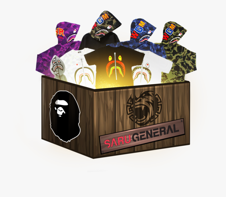Transparent Bape Shark Png - Mystery Box Saru General, Transparent Clipart