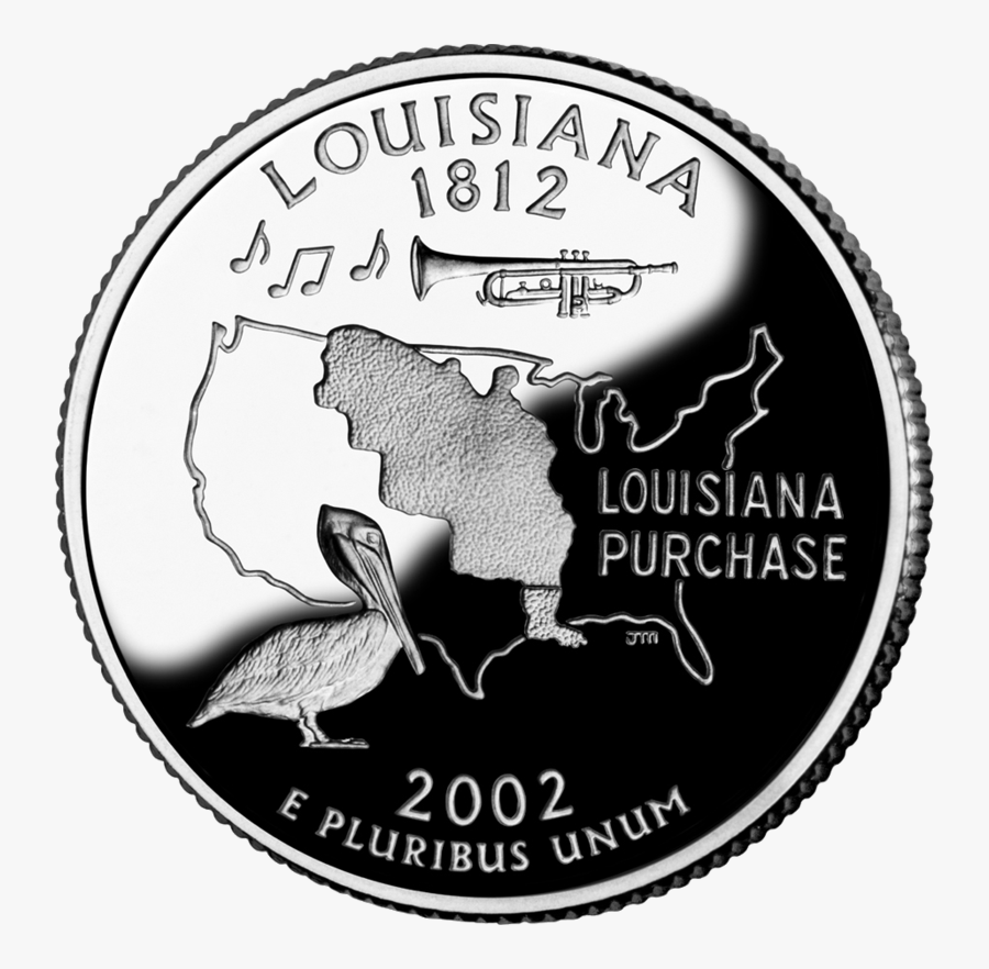 Transparent Louisiana Outline Png - Louisiana State Quarter, Transparent Clipart