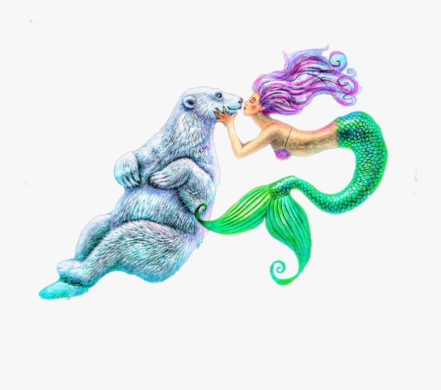 #mermaid #polarbear - Illustration, Transparent Clipart