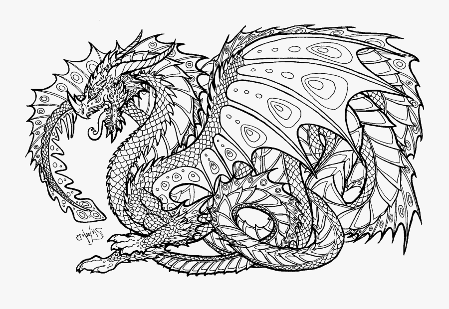 Dragon Hard Colouring Pages, Transparent Clipart