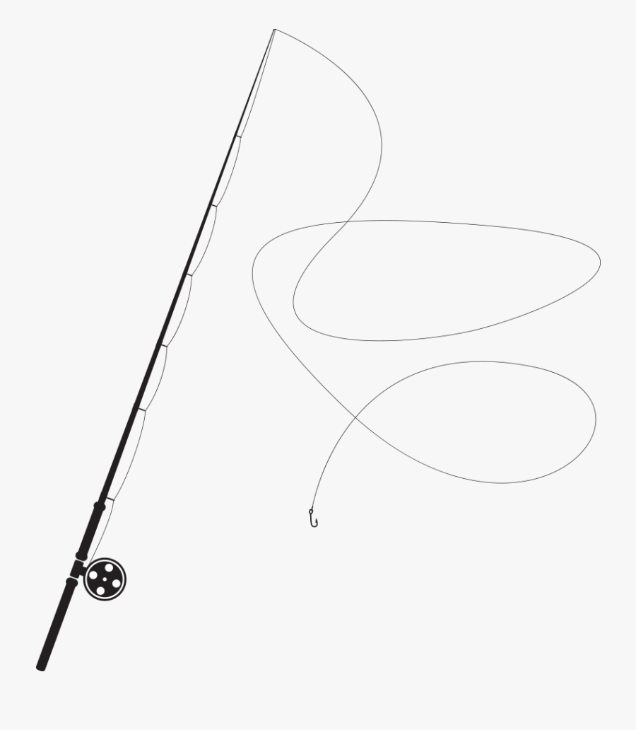 Fishing Rod Fishing Line Fishing Tackle Fishing Float - Line Art, Transparent Clipart