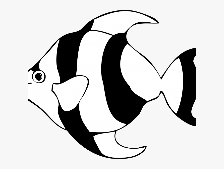 Clip Art Collection Of Free Drawing - Fish Black And White Stripes, Transparent Clipart
