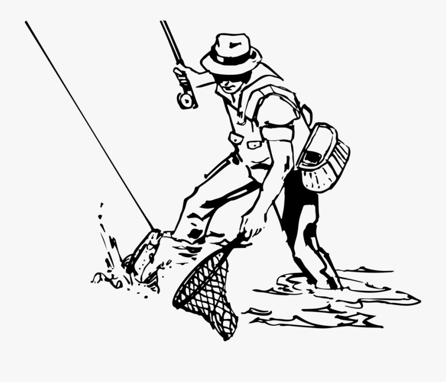 Line Art,recreation,art - Transparent Fishing Rods Clipart, Transparent Clipart