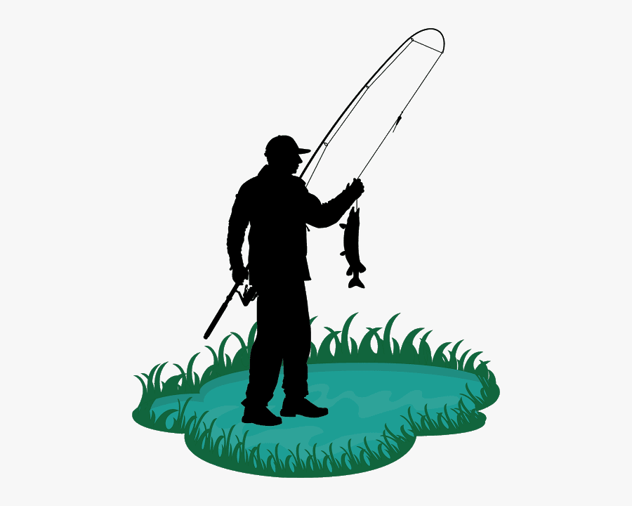 Man Fishing Pole Cartoon, Transparent Clipart