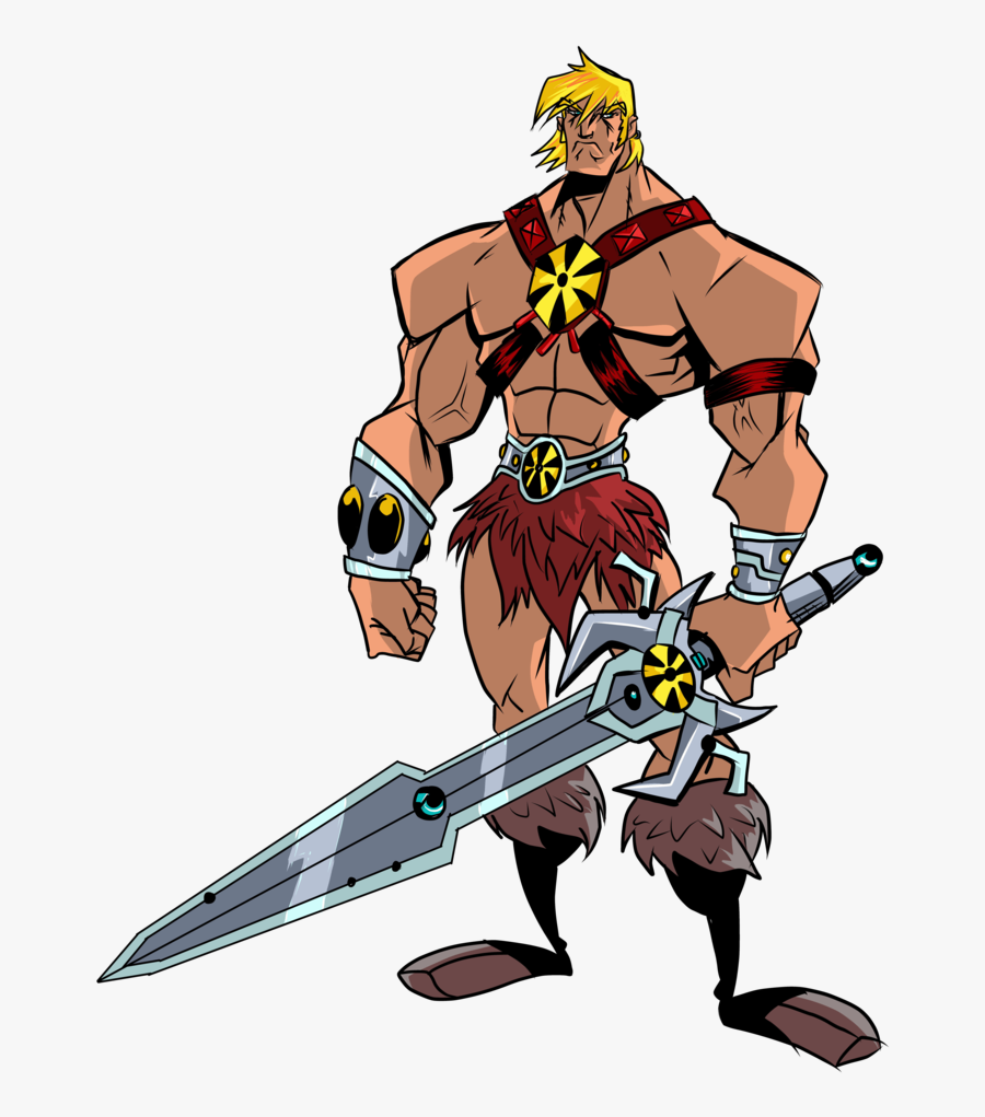 Clipart Sword He Man - Cartoon Man With Sword, Transparent Clipart
