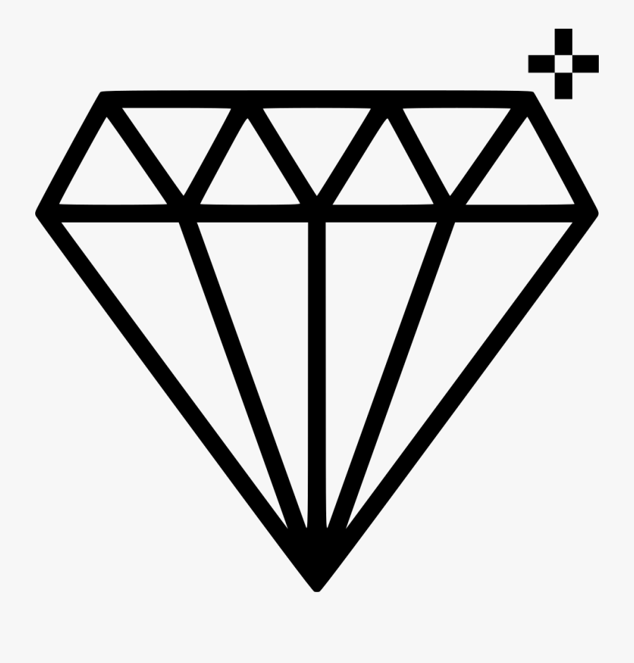 Vector Diamond Icons Computer Graphics Ring Gemstone - Diamond White Background Outline, Transparent Clipart
