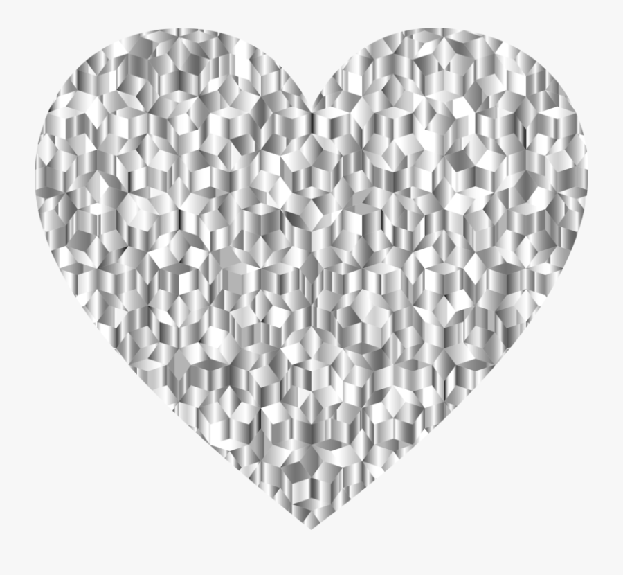 Monochrome,heart,black And White - Diamond, Transparent Clipart