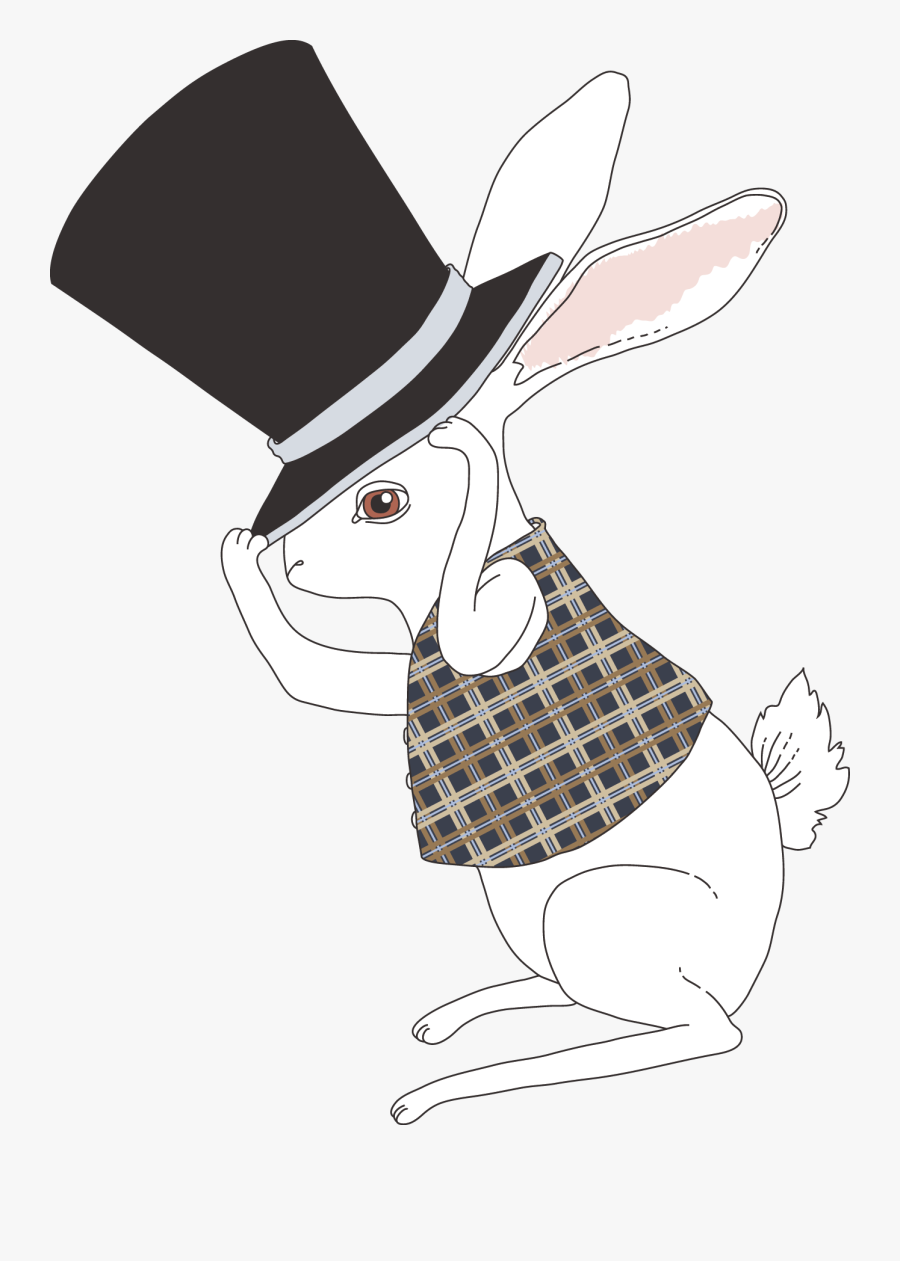 Hats Drawing Alice In Wonderland - Alice In Wonderland Hat With Rabbit Ears, Transparent Clipart