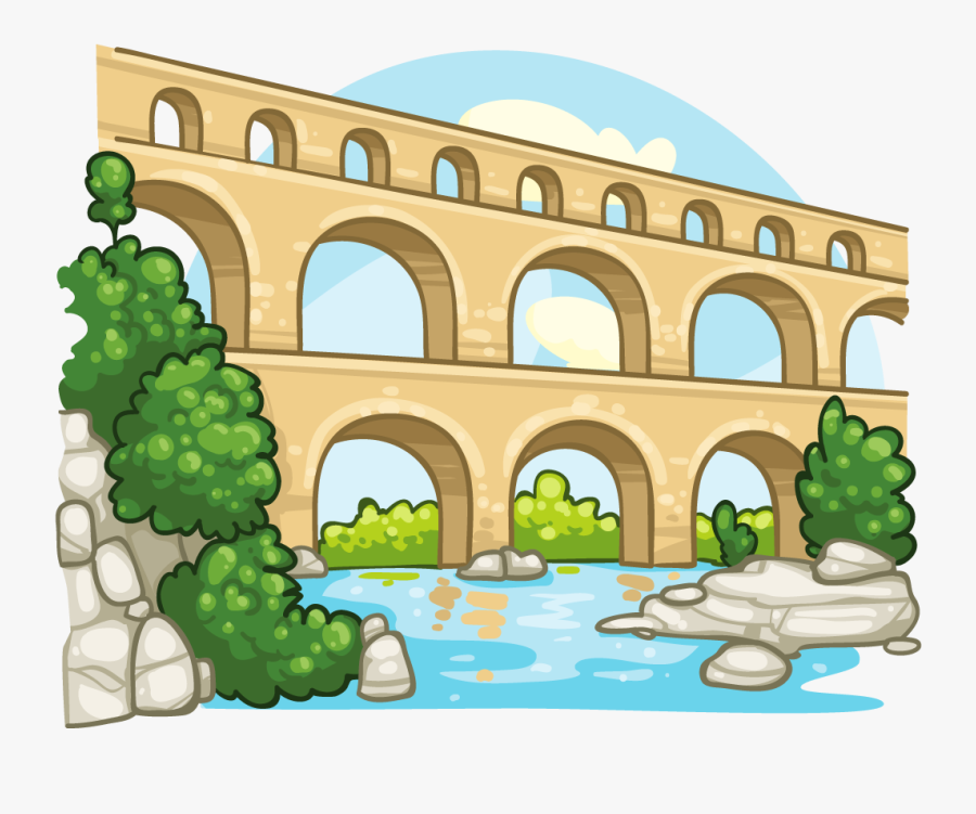 Ancient Rome Aqueducts Clipart, Transparent Clipart