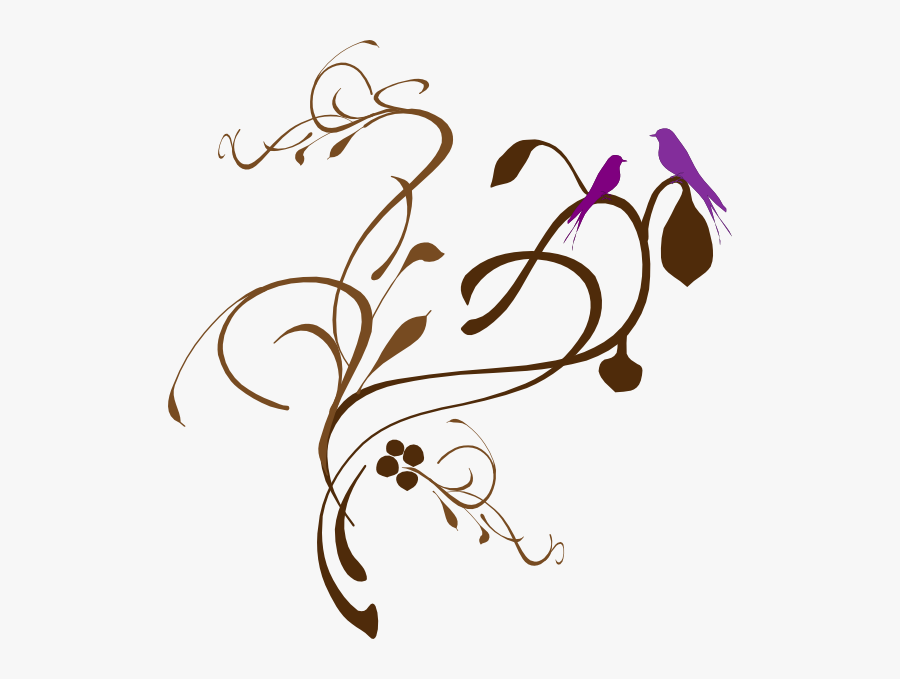 Birds On A Branch Svg Clip Arts - Vines Clip Art, Transparent Clipart