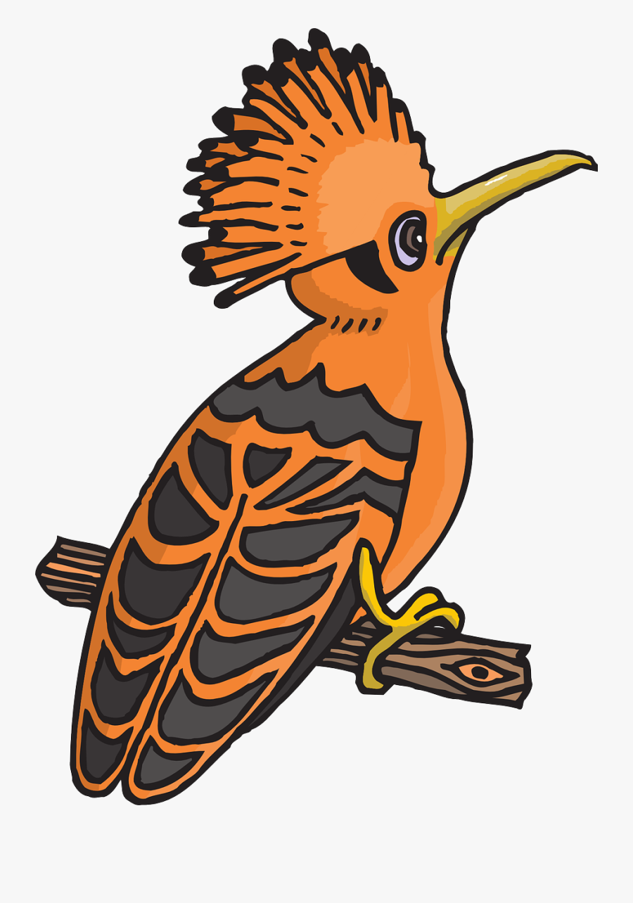 Black Orange Bird Free Picture - Hoopoe Gif, Transparent Clipart