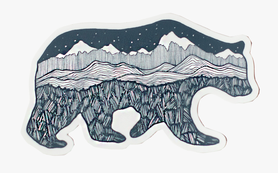 Grizzly Bear Sticker - Illustration, Transparent Clipart
