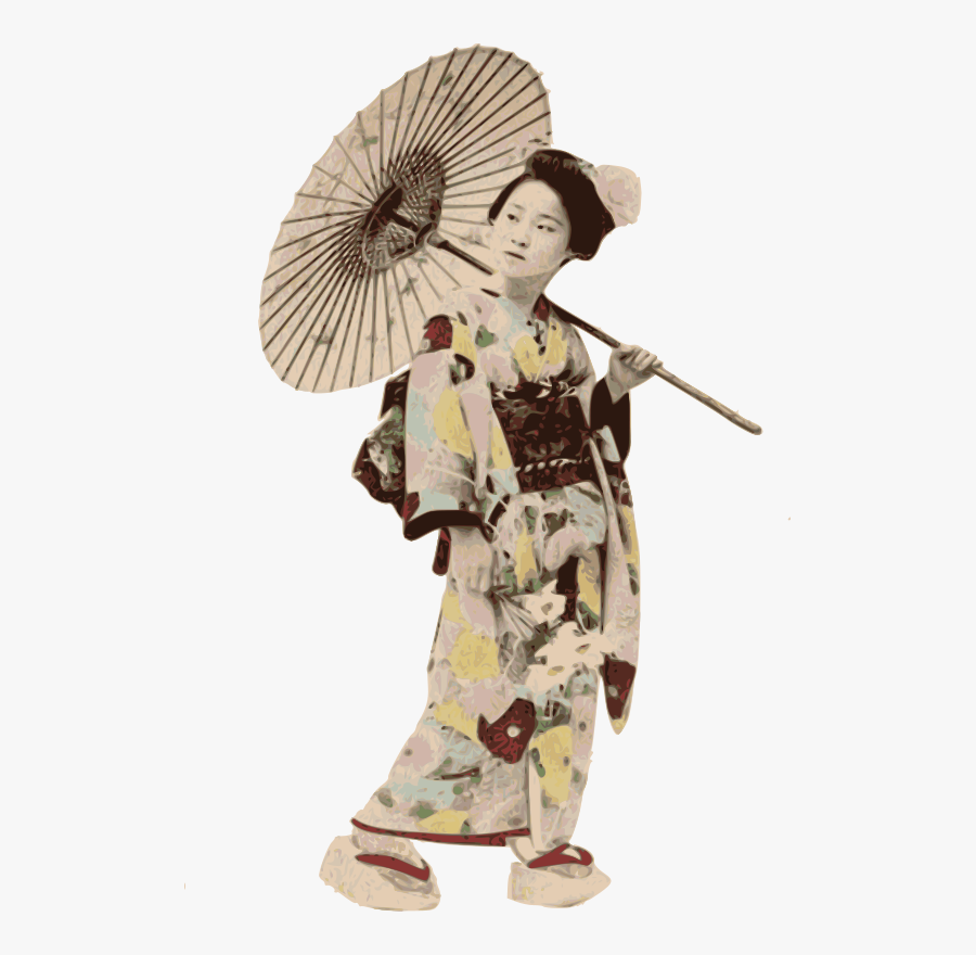 Stereotypical Kimono Lady - Japanese With Kimono Png, Transparent Clipart