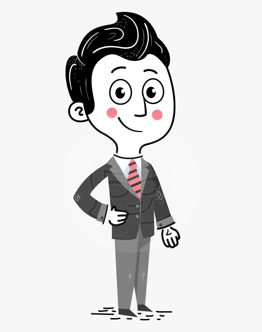 Hand Drawn Cartoon Vector Character Aka Mateo Suit-up - Drawing, Transparent Clipart