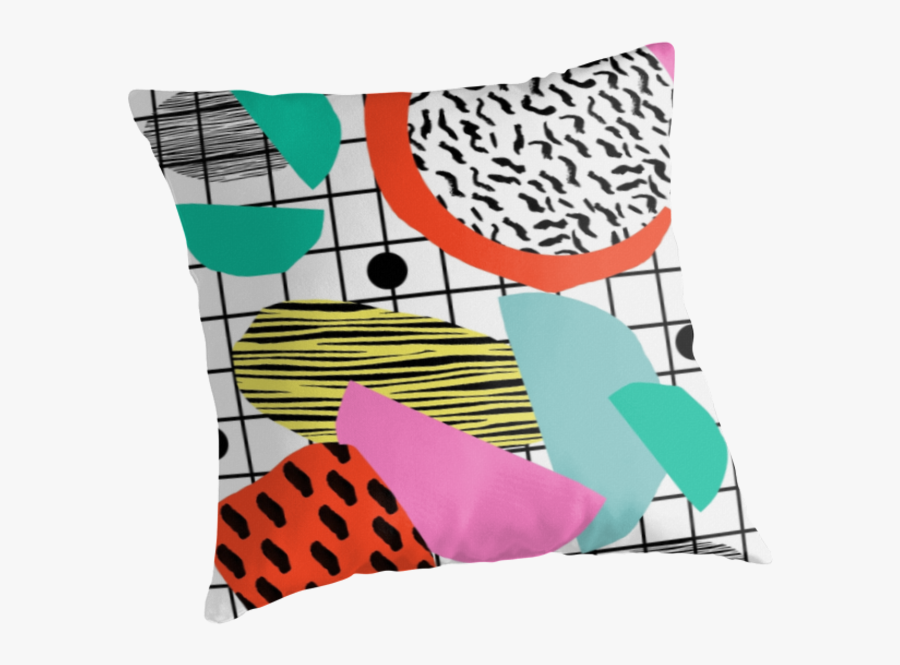 1980"s Style Throwback Retro Neon Grid Pattern Shapes, Transparent Clipart