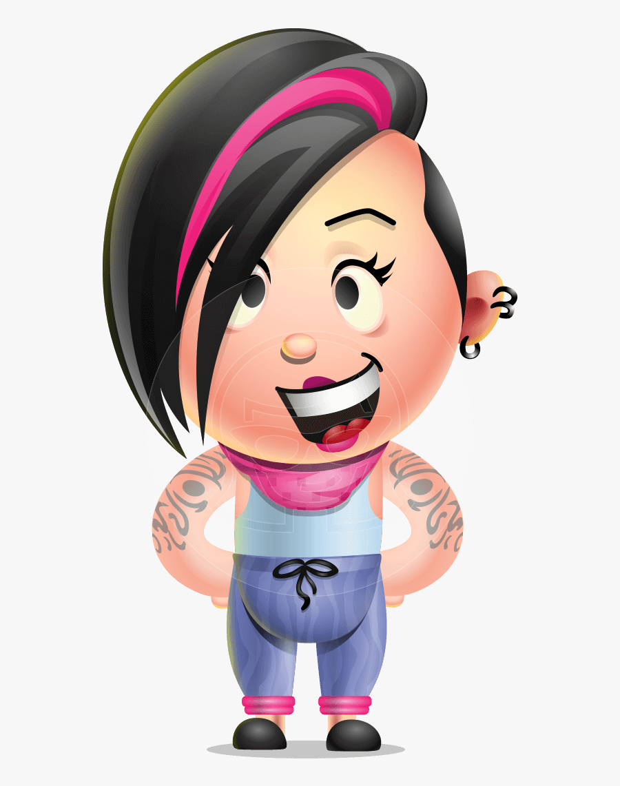 Emo Girl Vector 3d Cartoon Character Aka Ava Alternative - 3d Character Png, Transparent Clipart