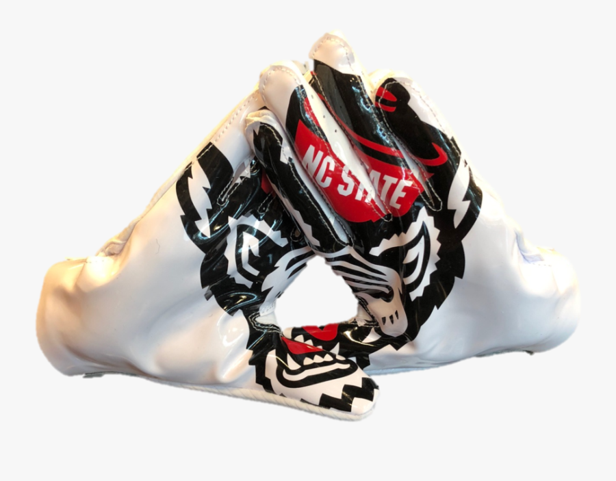 Nc State Wolfpack Adidas White Adizero 5-star - Nc State Football Adidas Gloves, Transparent Clipart