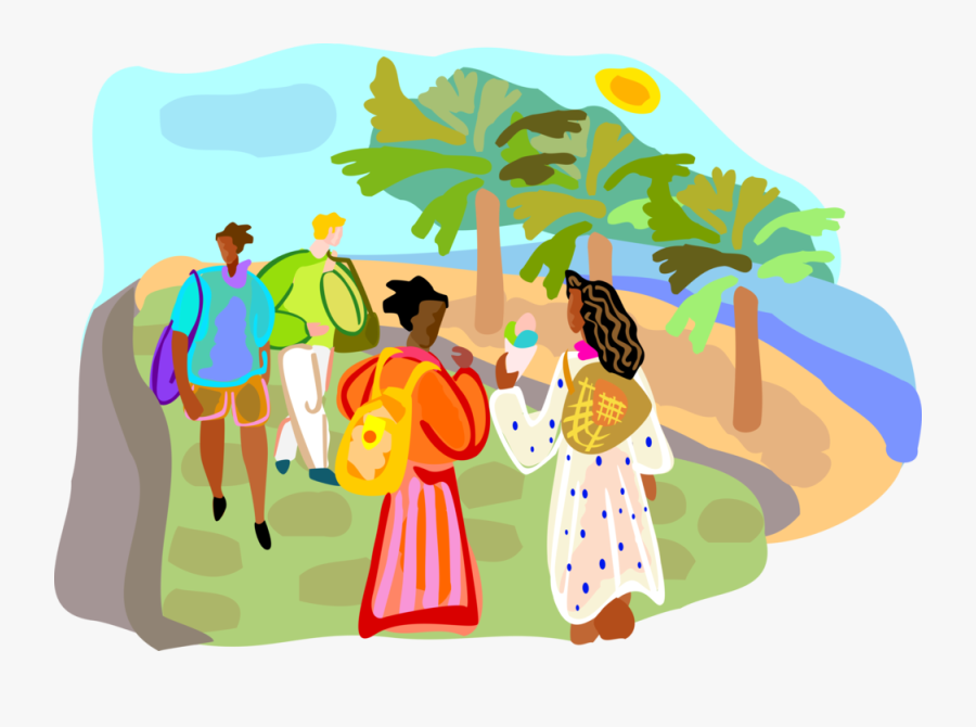 Hike Clipart Tourist - People Walking At A Park Clipart, Transparent Clipart
