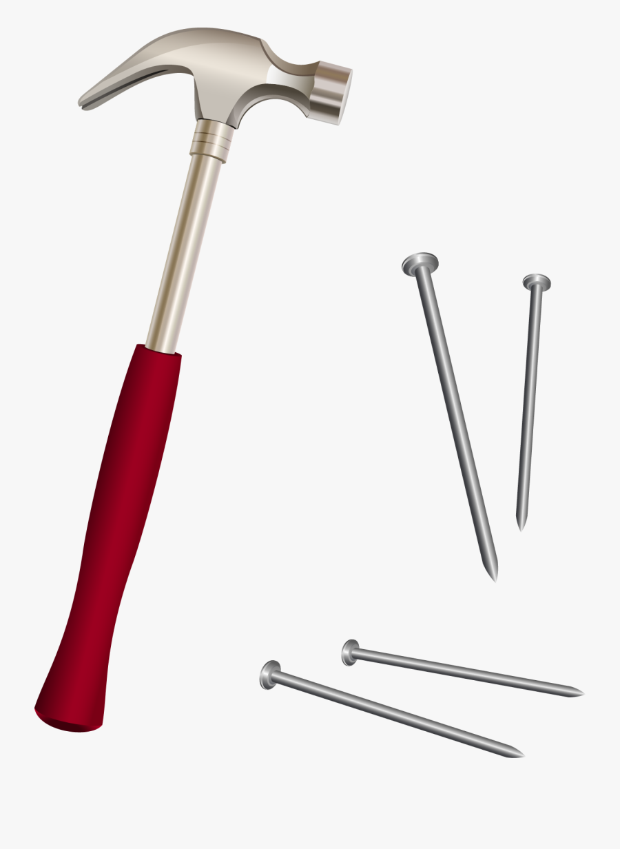 Vector Hammer Png Download - Transparent Nails And Hammer, Transparent Clipart