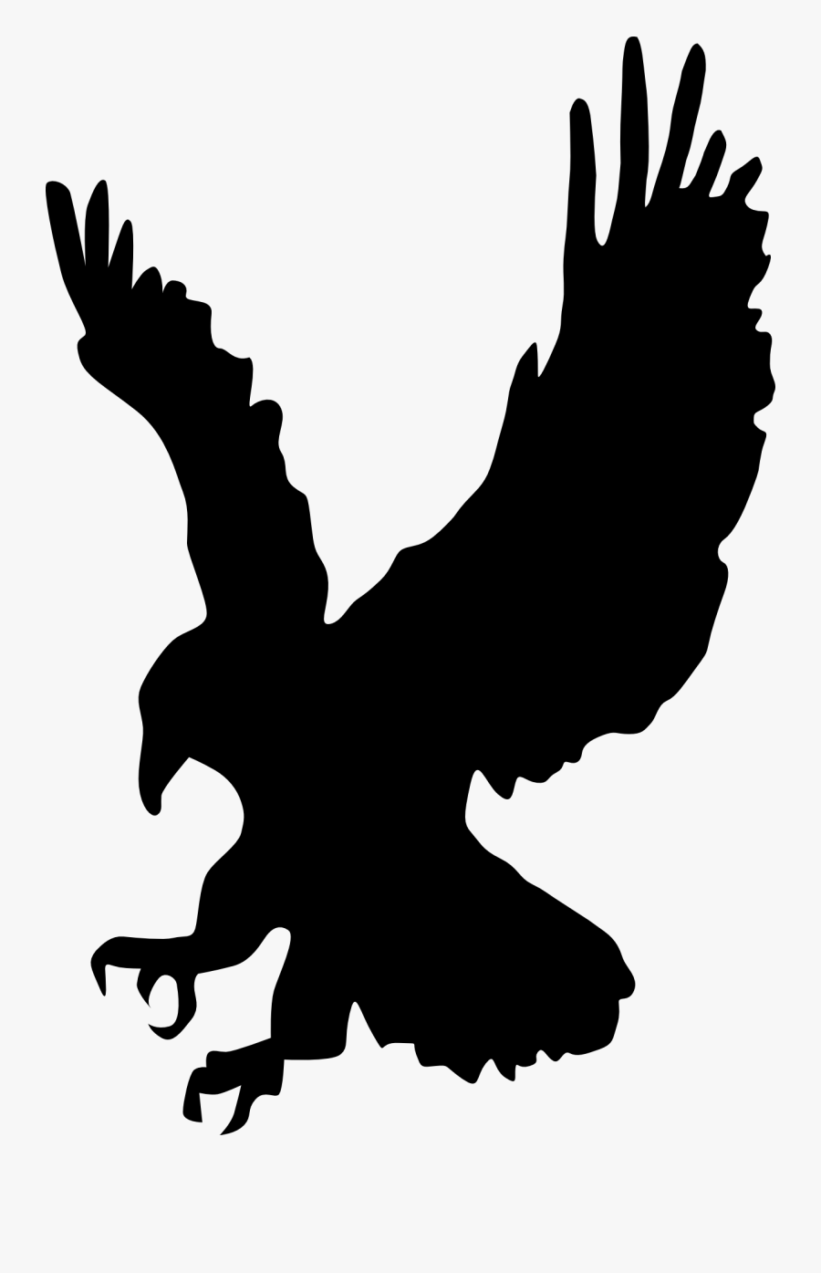 Hawk Clipart Eagle Landing - Black Hawk Clipart, Transparent Clipart